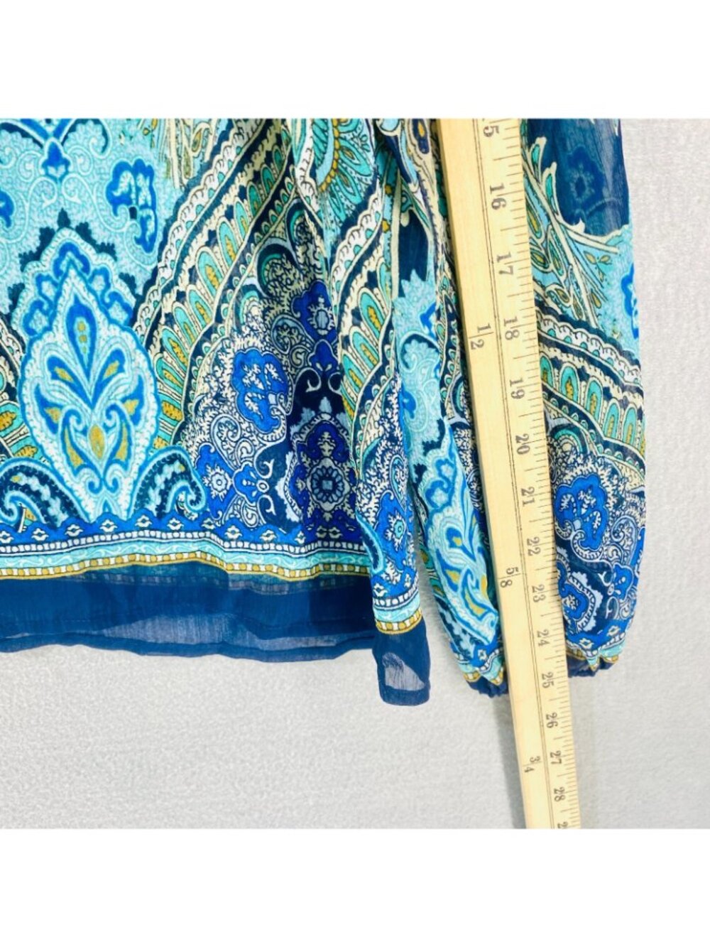 Rose Olive Cottagecore Top Womens L Blue Floral Blouse Lightweight Feminine - Picture 10 of 11